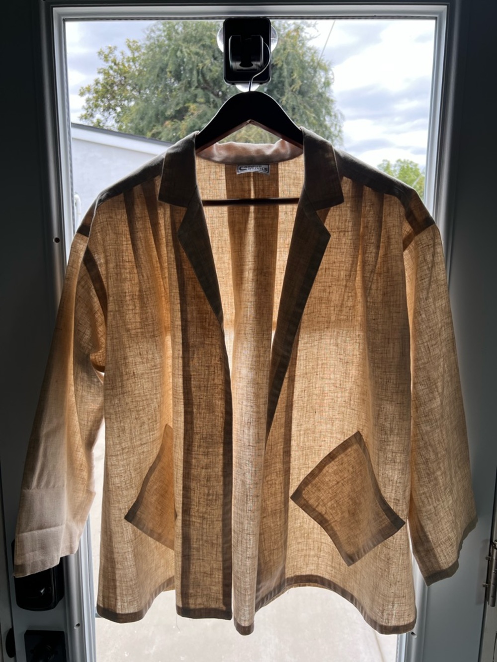 Lightweight Beige Linen Shirt Jacket